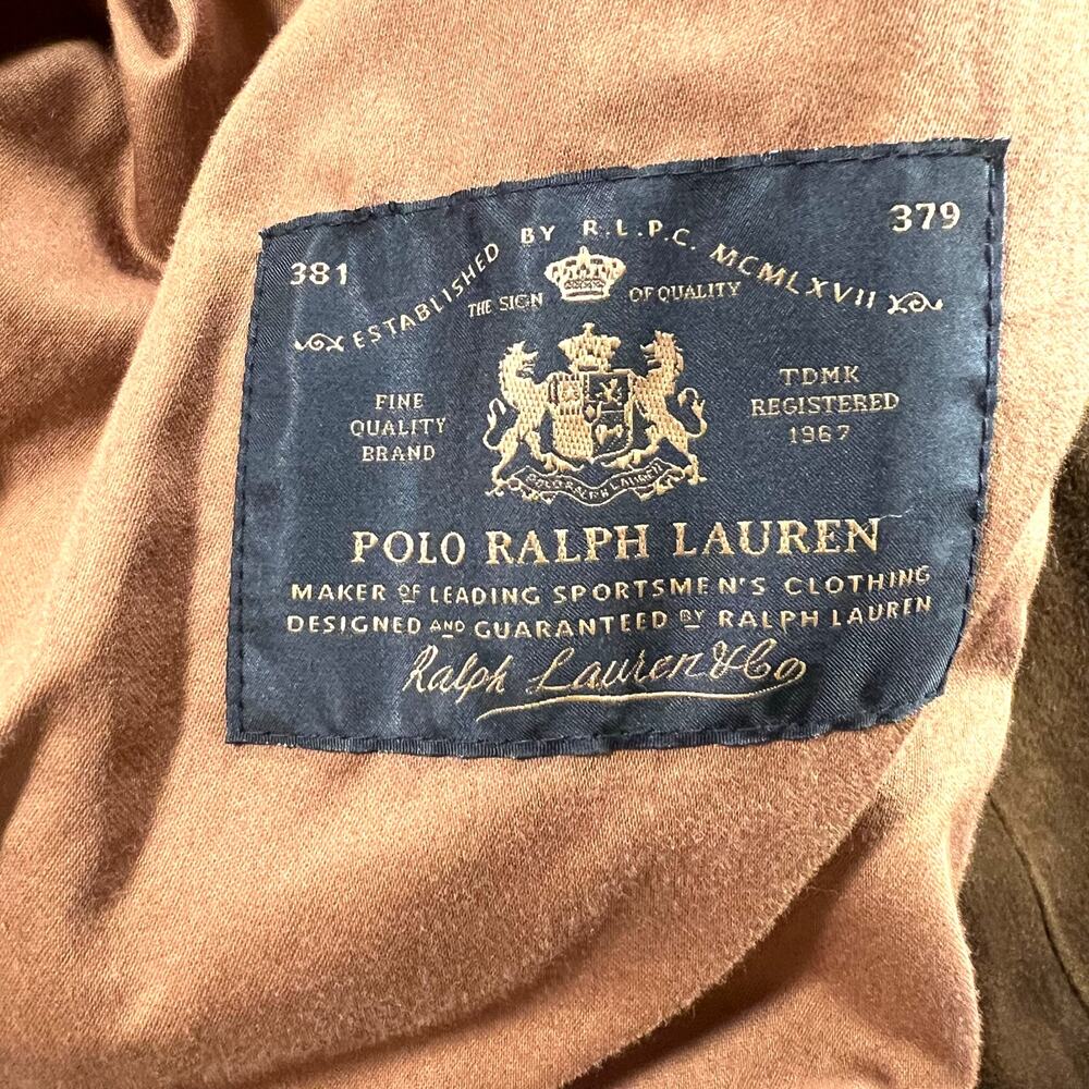Vintage Polo Ralph Lauren Suede Leather Bomber Jacket L Distressed Brown - Picture 10 of 14